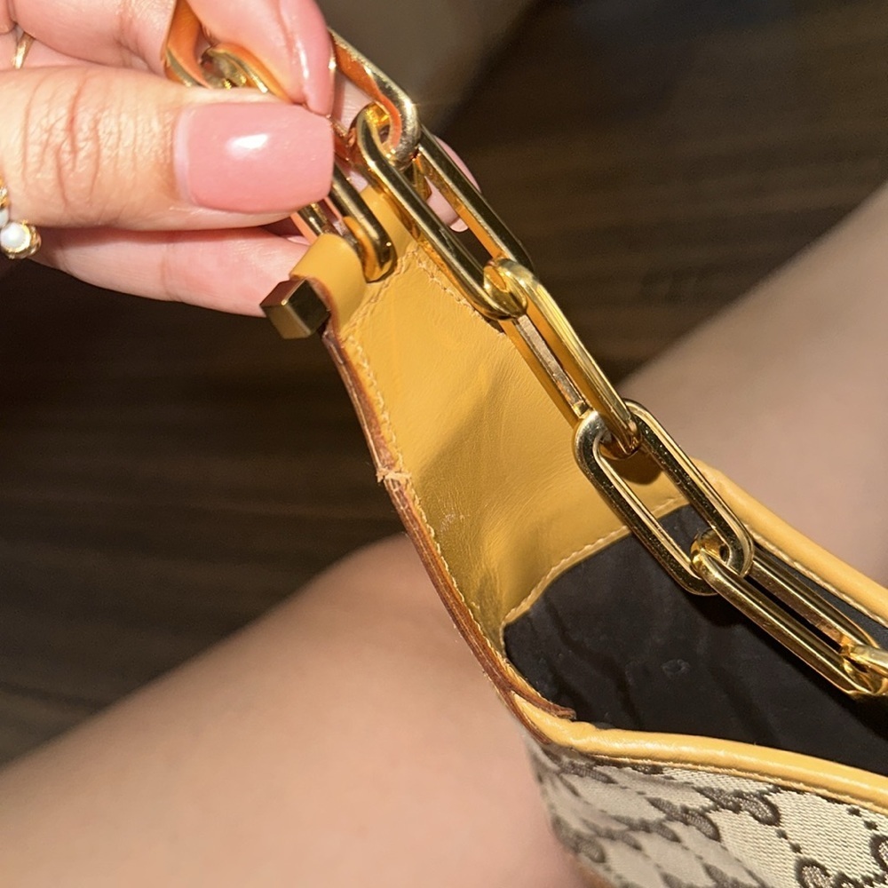 Gucci Jackie O 1961 hobo bag GG purse vintage monogram shoulder bag chain strap - Picture 13 of 17